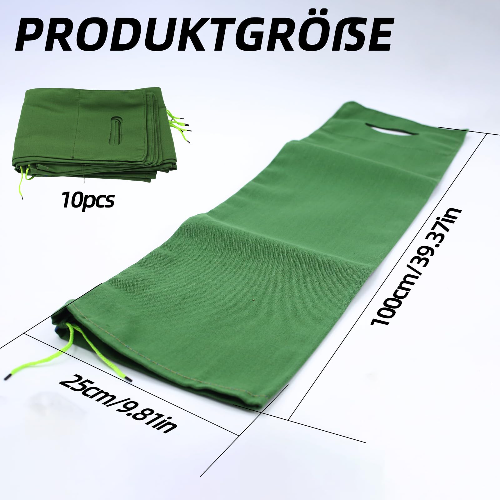 10 worków na piasek, ochrona przeciwpowodziowa – niewypełnione worki na piasek Silo – worki silosowe, wodoodporne i odporne na powodzie, silikonowe płótno (25 x 100 cm) (10)