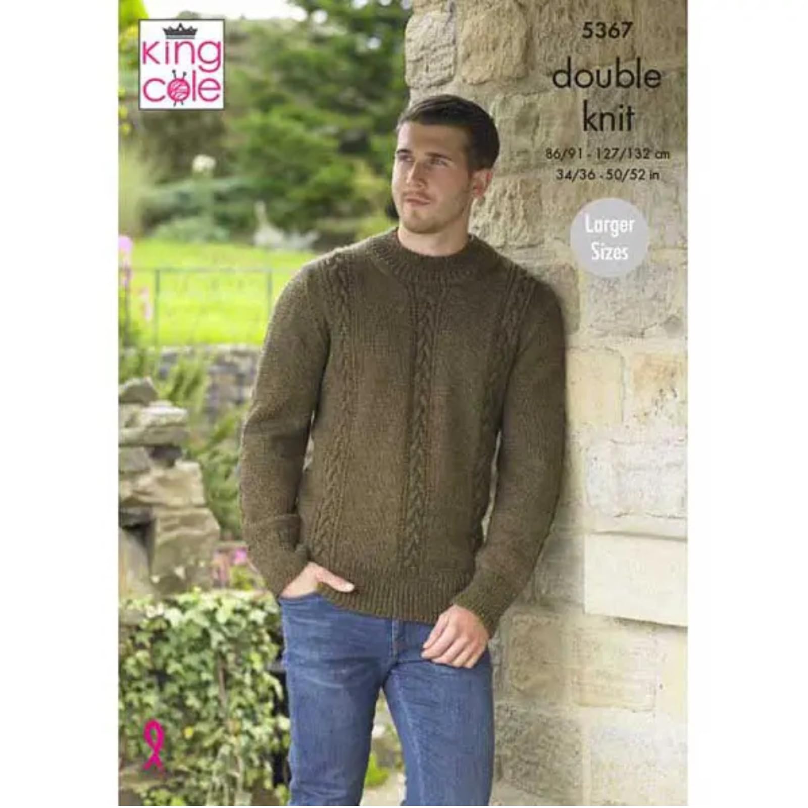 King Cole 5367 Knitting Pattern Mens Tank Top and Sweater in Majestic DK, 34" - 52" Chest