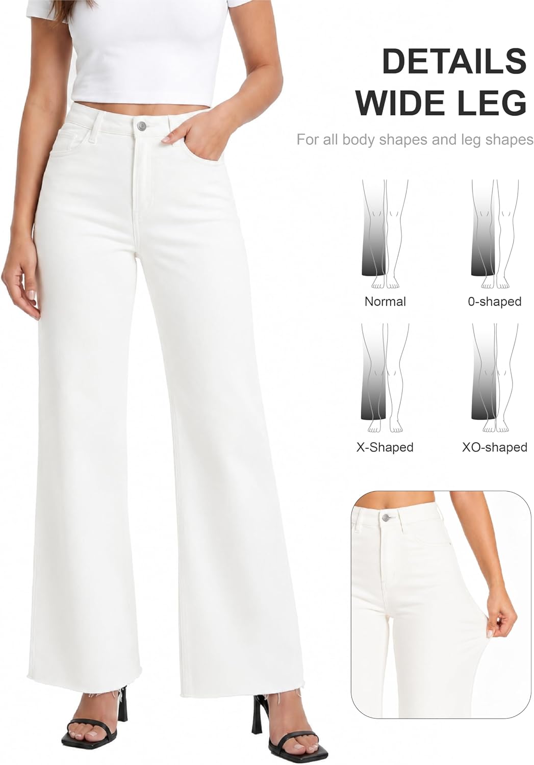 BlueMoment Women's High Waisted Stretchy Jeans Wide Leg Loose Denim Pants image 4
