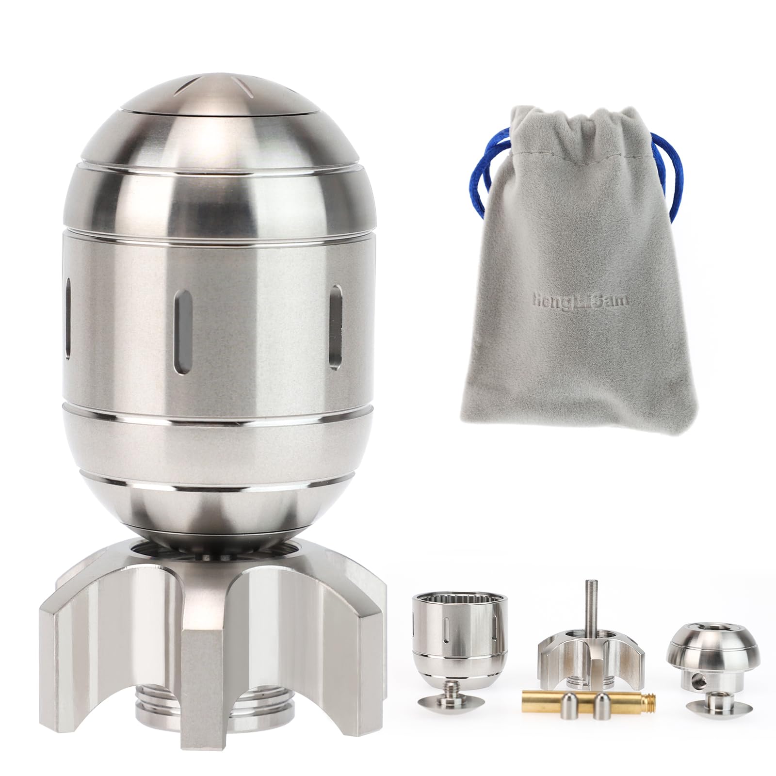 HengLiSam Fidget Toys for Adults, EDC Metal Fidget Desk Spinners, Clicker Haptic Adult Toy for Anxiety ADHD, Cool Office Gadgets Gift for Dad Teens, Fidgets Toy for Men And Kill Time (Stainless Steel)