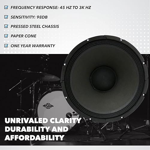 Miniatura 7 de Seismic Audio - Denali 15 - Altavoz PA de 15" o woofer sin procesar - 500 vatios RMS