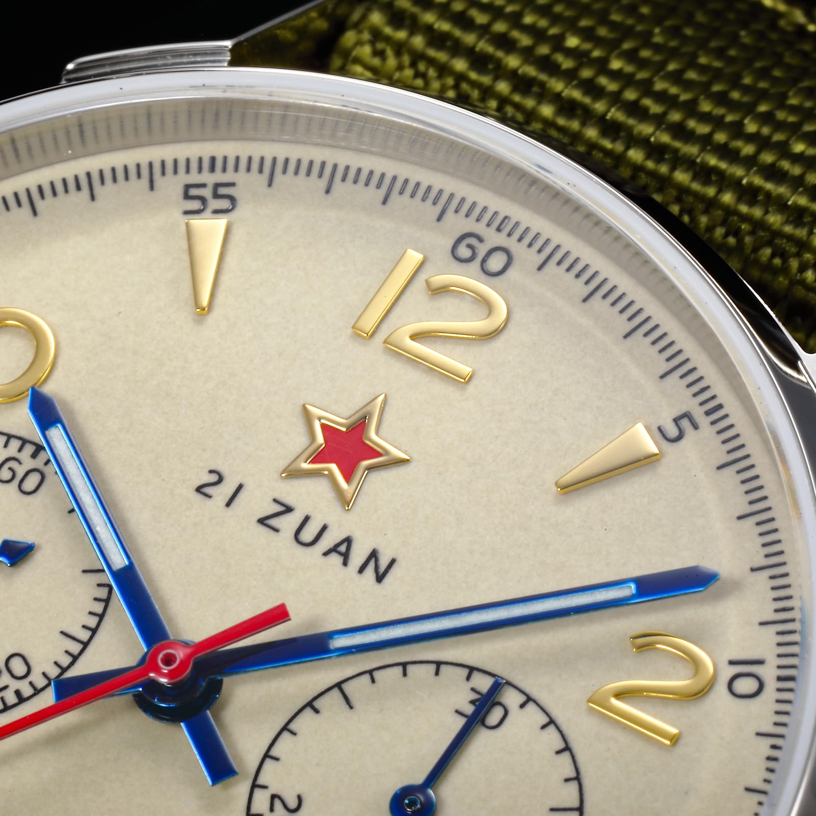 TOPHILL Classic Vintage 1963 40 mm Mechanische Herren-Fliegeruhr Chronograph mit Handaufzug, Kaliber ST1901 Seagull, Saphirglas, Gehäuse aus Edelstahl