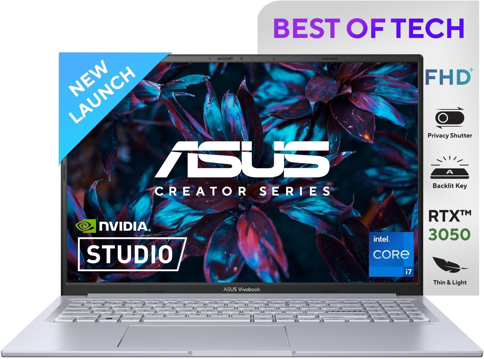 Vivobook 16X 12th Gen,Intel Core i7-12700H Fingerprint Creator/Gaming Laptop(NVIDIA RTX 3050-4GB/16GB RAM/512GB SSD/FHD+/16.0"/144Hz/Windows 11/Office 2021/Cool Silver/1.67 kg) K3605ZC-RP628WS
