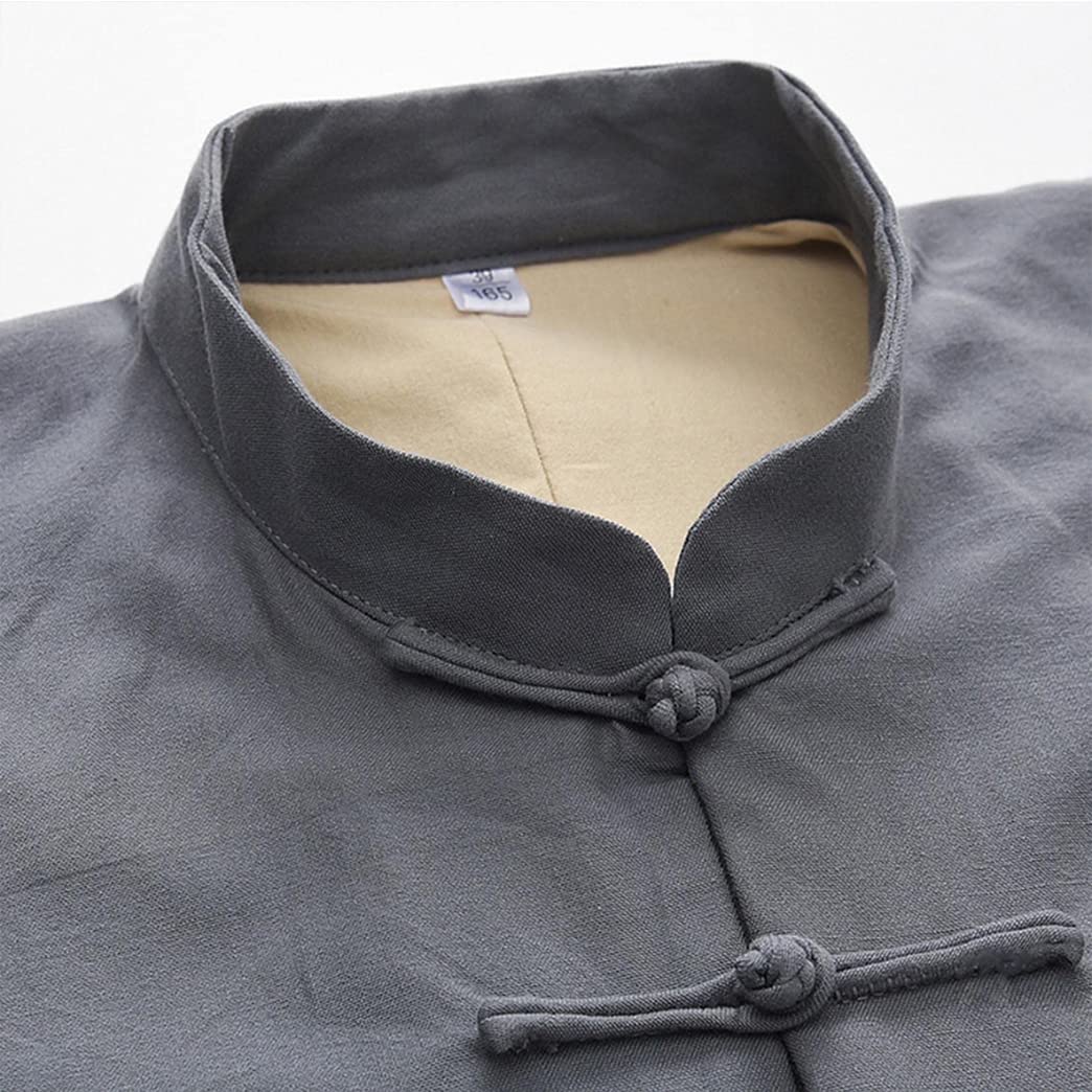 Reine Baumwolle Tai Chi Kleidung Kung Fu Anzug Männer Chinesische Kampfkunst Uniform Meditationsanzug 3-teiliges Set, Traditionelle chinesische Kleidung Männer Tang-Anzug