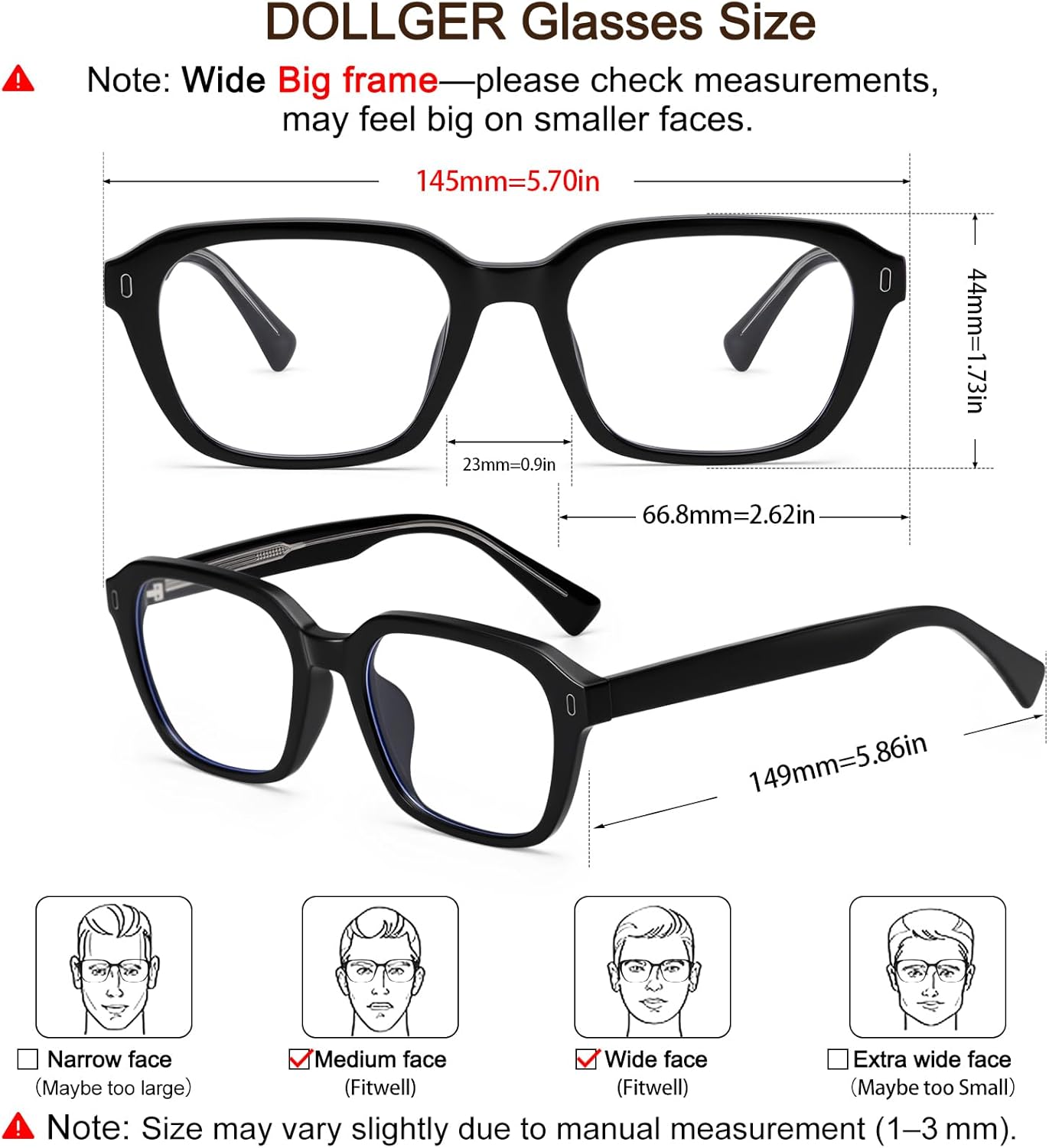 Dollger Blue Light Blocking Glasses for Men Rectangle Anti BlueLight Glare Black Frame Retro UV Computer Gaming Eyeglasses - Image 7