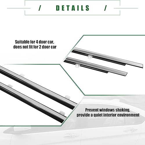 Miniatura 7 de Motoforti Cinturón de sellado para ventana exterior de automóvil, para Honda Accord 2008-2012, goma, 72410-TA0-A01, cromado, 1 juego, delantero