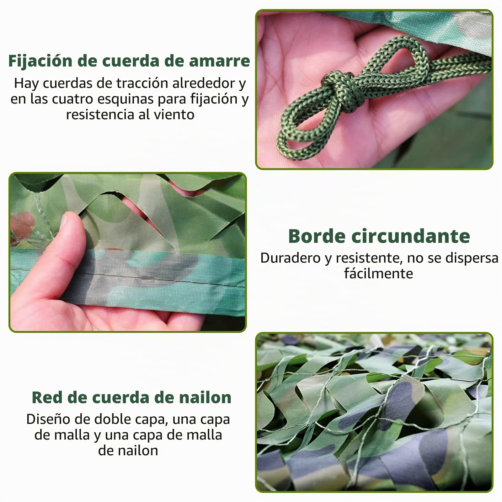 Leikurvo Red de camuflaje, red de camuflaje de doble capa, 2 x 3 m, protección solar, para cubrir coches, caza, decoración al aire libre