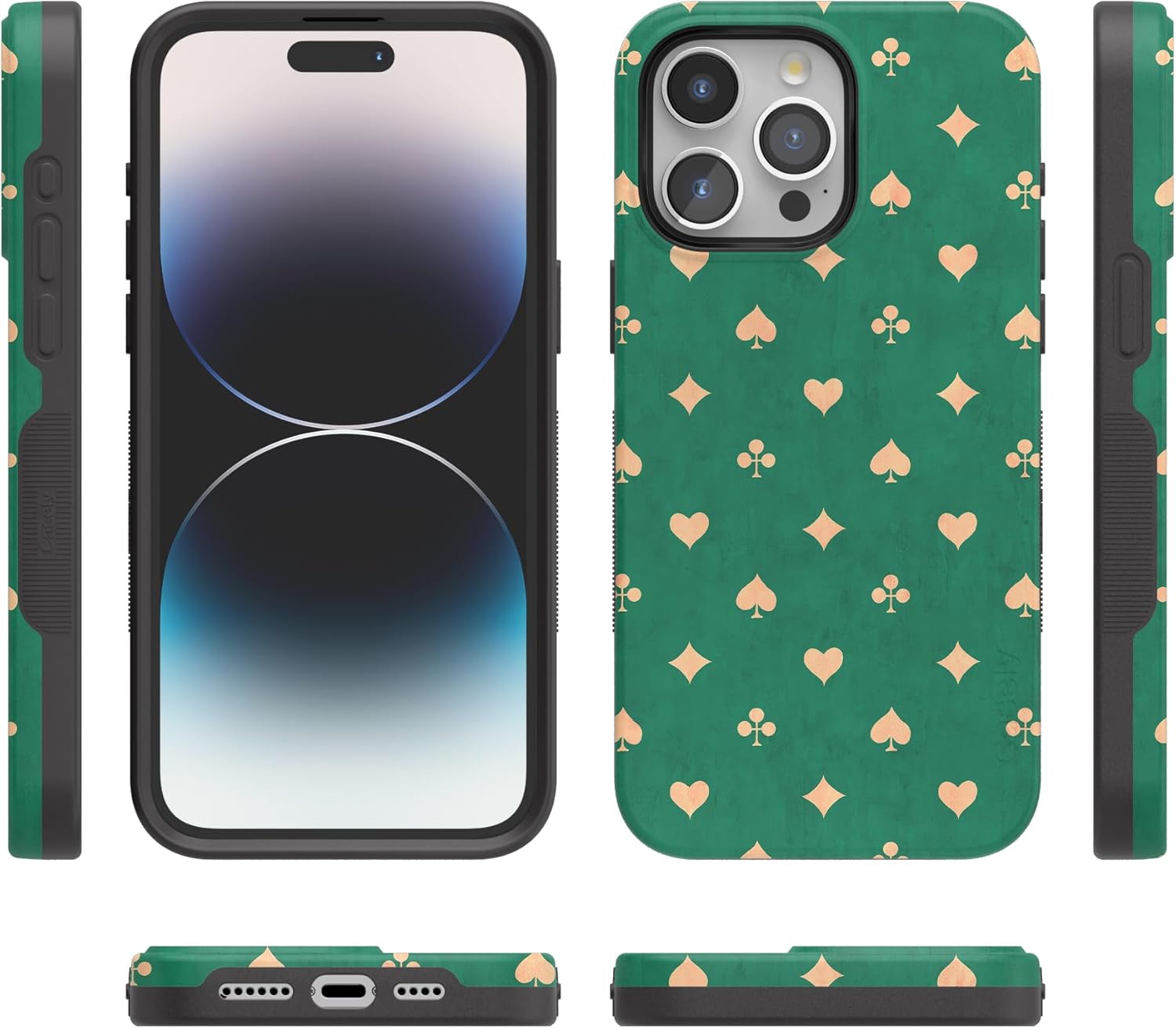 Casely iPhone 15 Pro Case | Royal Flush | French Deck | Bold Protective Design | Compatible with MagSafe