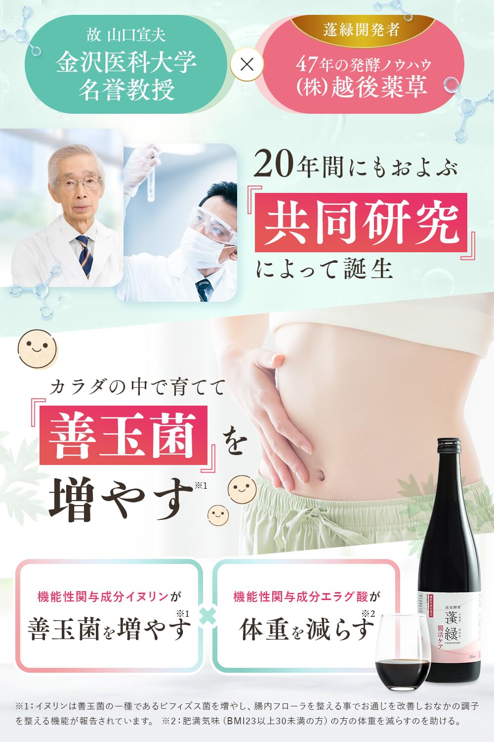 Amazon |機能性表示食品| 越後酵素蓬緑 腸活ケア 酵素ドリンク 越後