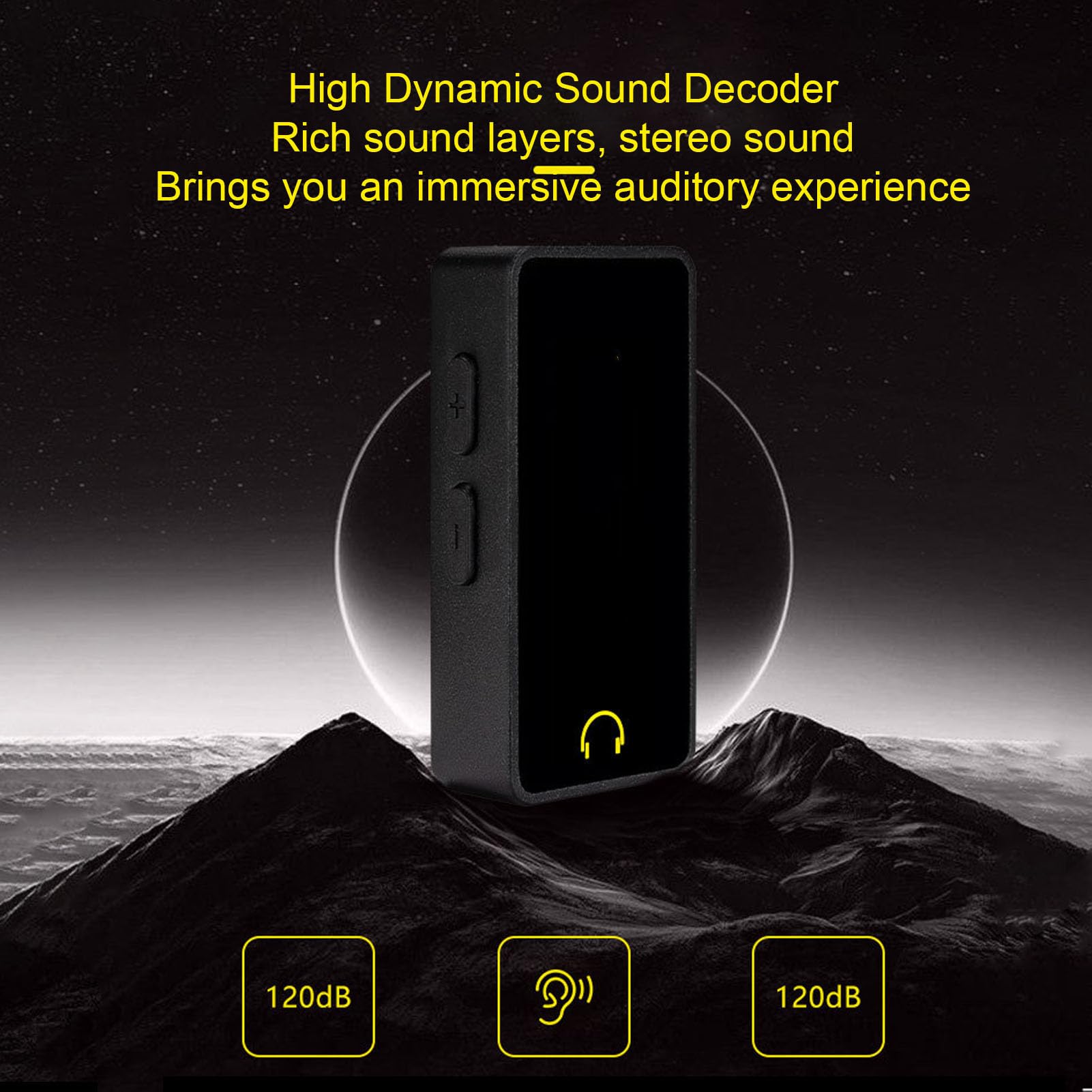 Garsent Decoder HIFi Amplificatore per Cuffie USB C Portatile Potente Decoder Audio per Telefoni e Appassionati di Musica ABS, Lega di Alluminio