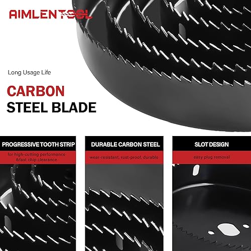 Miniatura 4 de Juego de sierra de agujero, 26 piezas con hojas de sierra de 34 a 5 pulgadas (0.748 in-5.000 in), broca de pala, mandriles, brocas, placa de