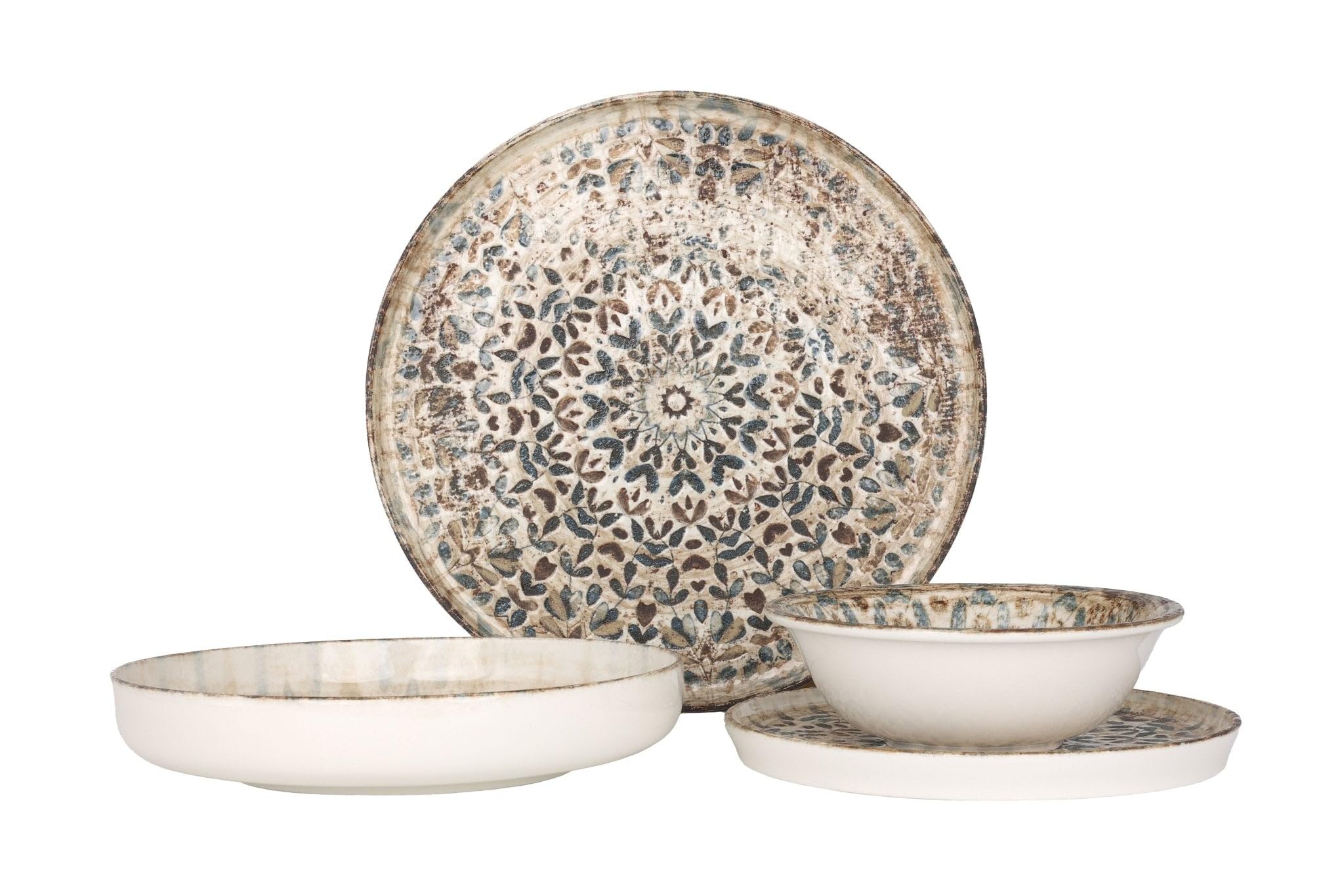 Rinart Zestaw obiadowy (średni) - Aztec - 24 sztuki - 6 Osób - Porcelana