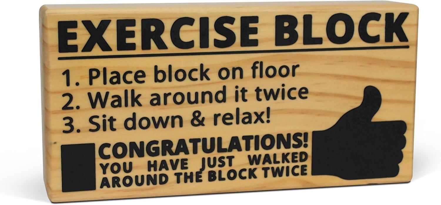 Amazon.com: BigMouth Inc Exercise Block - Hilarious Wooden Exercise ...