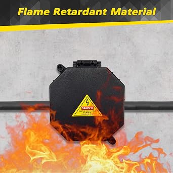 MIARALA Black Open Splice Junction Box (3 Pack) | Electrical Splice Box Wire Junction Box with Cover V0 Flame Retardant Rating(Highest Level)