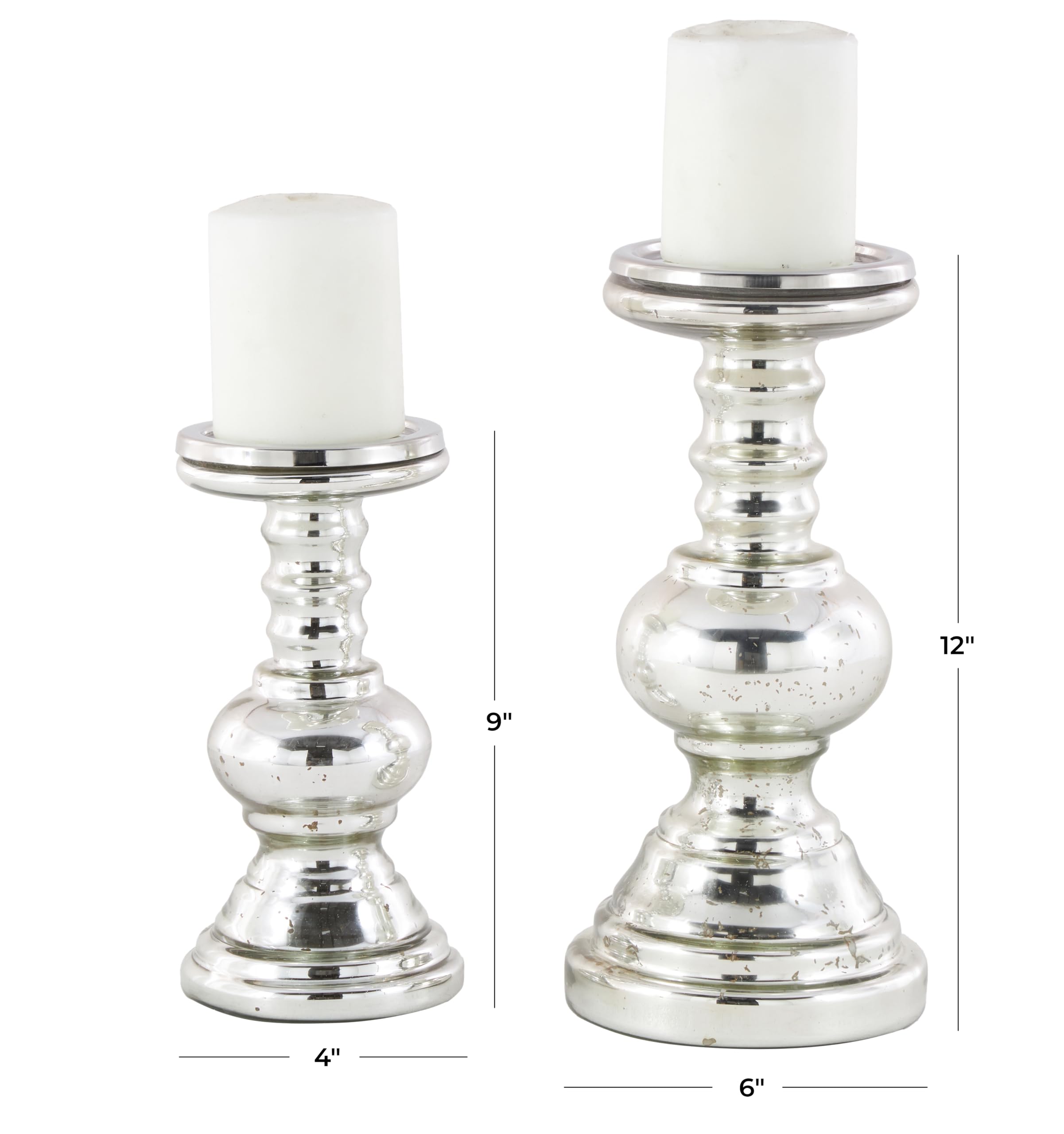 Benzara Enticing Set of Two Glass Candle Holder