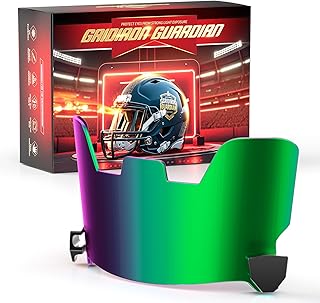 Football Helmet Visor for Mouth Guard Sports Safety - Shatterproof Polycarbonate Lens with QuickLock Clips | NCAA/NFHS Certified (Adult & Youth Fit)