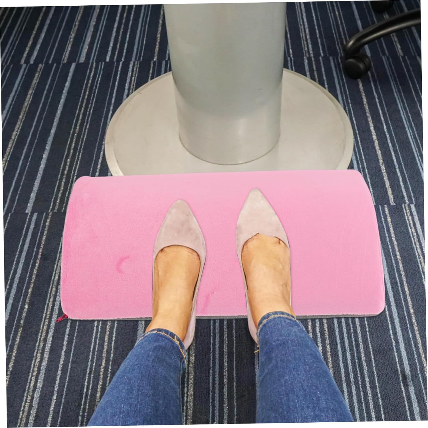 Memory Foam Footrest Handle Tear Droplet Shape Non-Slip Foot Pillow for Home Office Removable Washable Cushion for Desk Use Comfortable Foot Rest Pad