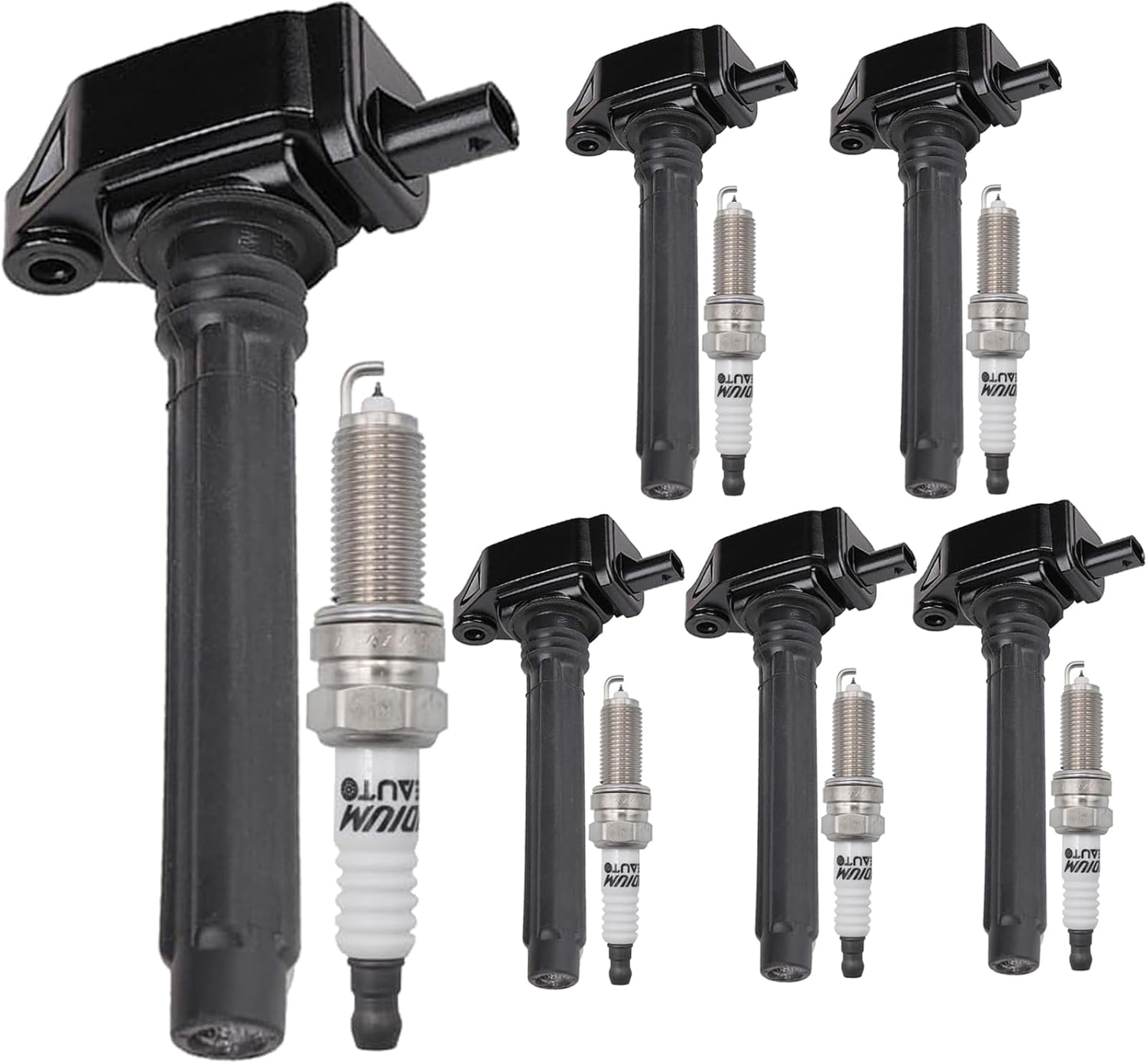 UF648 Ignition Coil Pack 05149168AI And Iridium Spark Plug Set Of 6 Fit For Dodge Grand Caravan,Charger,Journey,Challenger,Durango 2011-2023&Jeep 2014-2022&Chrysler 2011-2023&Ram 2012-2023 3.6L V6