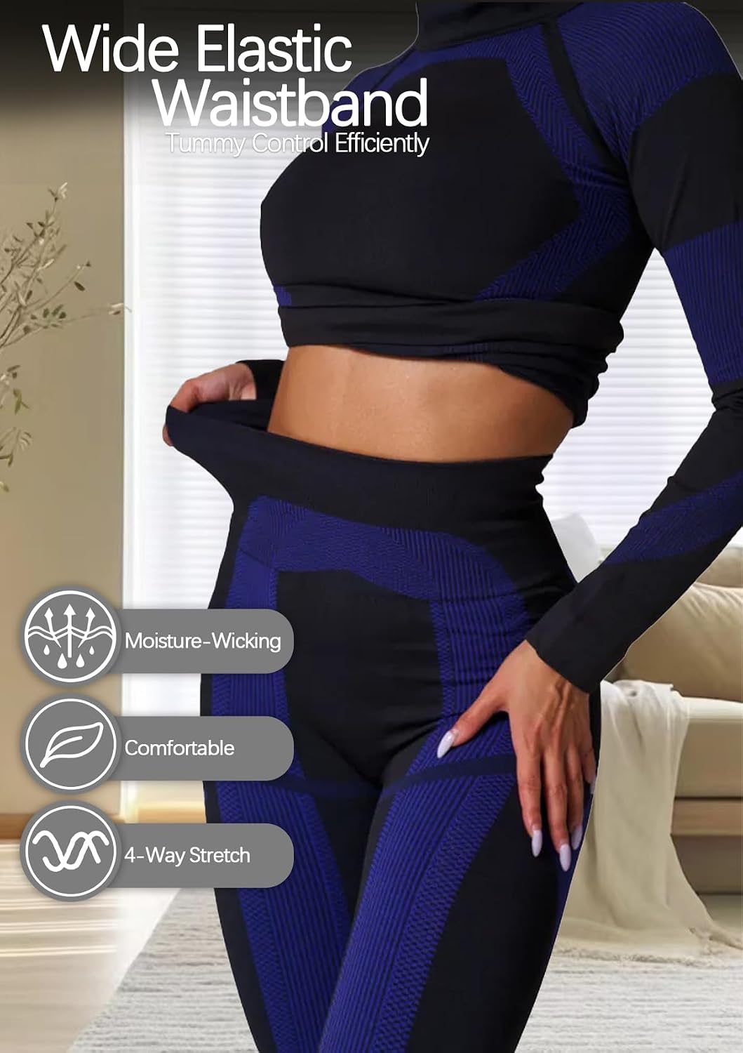 Inno Functional Wear Seamless Thermal Underwear for Women Pj Set Workout Ski Warm Base Layer Cold Weather Yoga Top Bottom