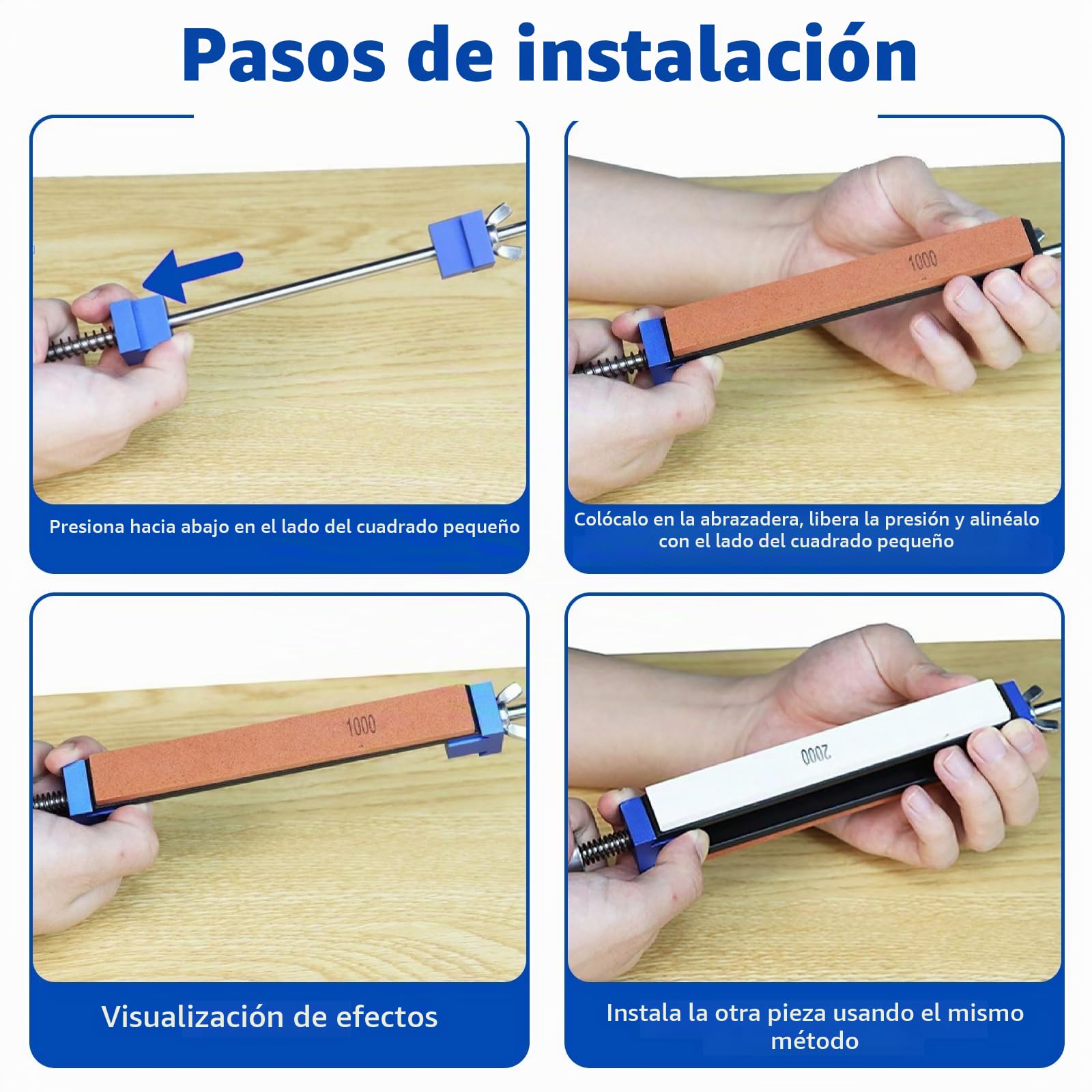 Afilador de Cuchillos Profesional 360 Flip, Sistema Manual Fácil de Usar | Kit de Afilado de Cuchillos de Cocina Ángulo Fijo,con 6 Piedras,para Hogar y Chef