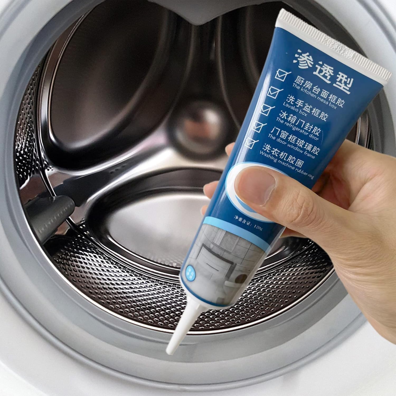 Mildew Stain Remover Gel Household Cleaner for Wall Tiles Grout Sealant Bathroom Cleaning Home Kitchen Sinks washing machine refrigerator toilet Cleaning,White,15X5X5 CM