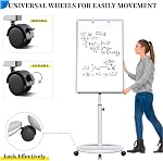 Mobile Whiteboard – 36 x 24 inches Portable Magnetic Dry Erase Board Stand Easel White Board Dry Erase Easel Standing Board with Flipchart Hooks (White)