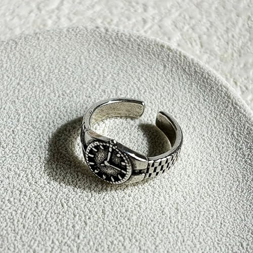 Miniatura 4 de Anillo ajustable de plata de ley 925, anillo apilable hecho a mano, joyería personalizada vintage para mujeres y hombres, accesorio de moda para