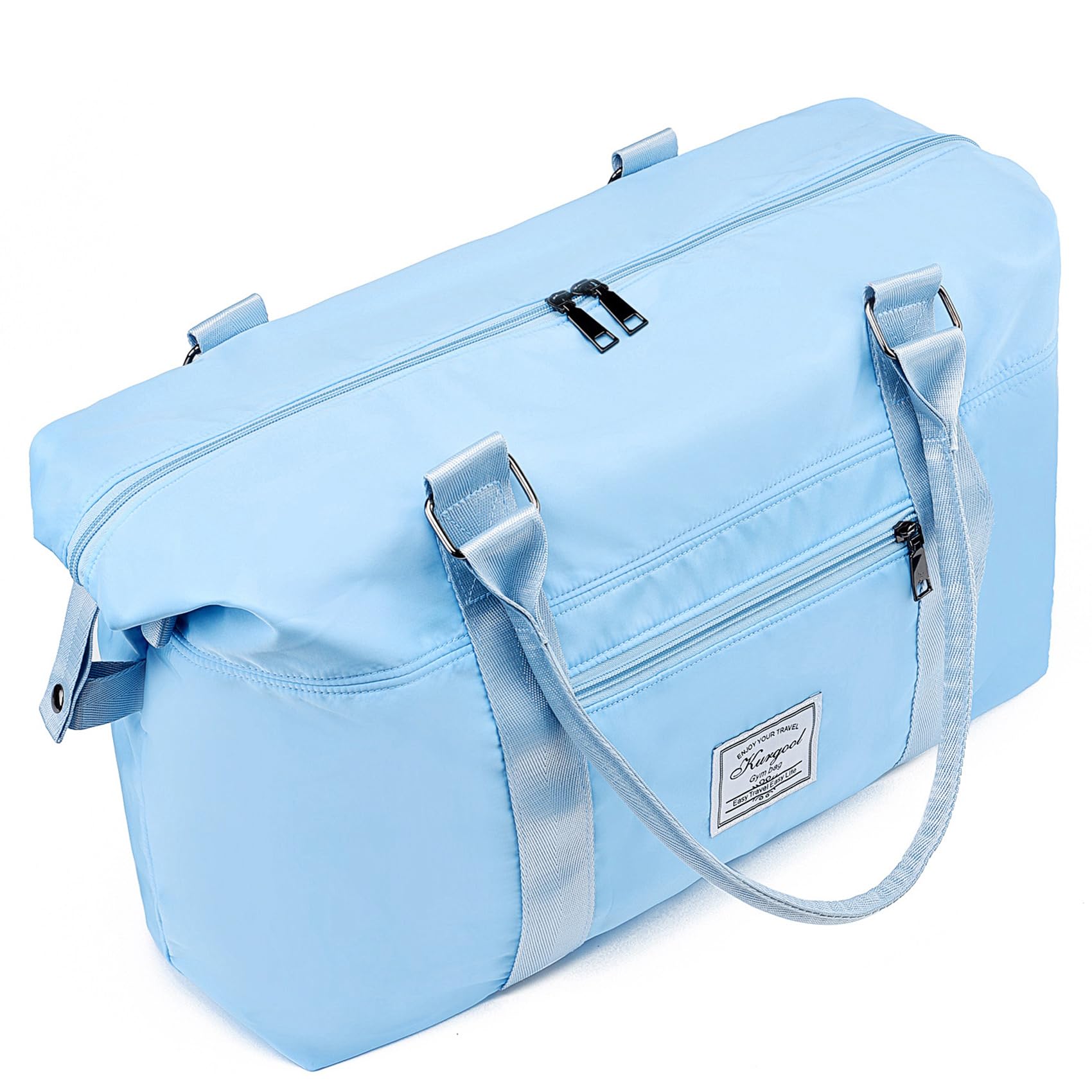 Gym Bag with Wet Pocket, Foldable Travel Duffle Bag Carry On Weekender Bags for Women, Waterproof Overnight Bag for Travel, Gym, Yoga