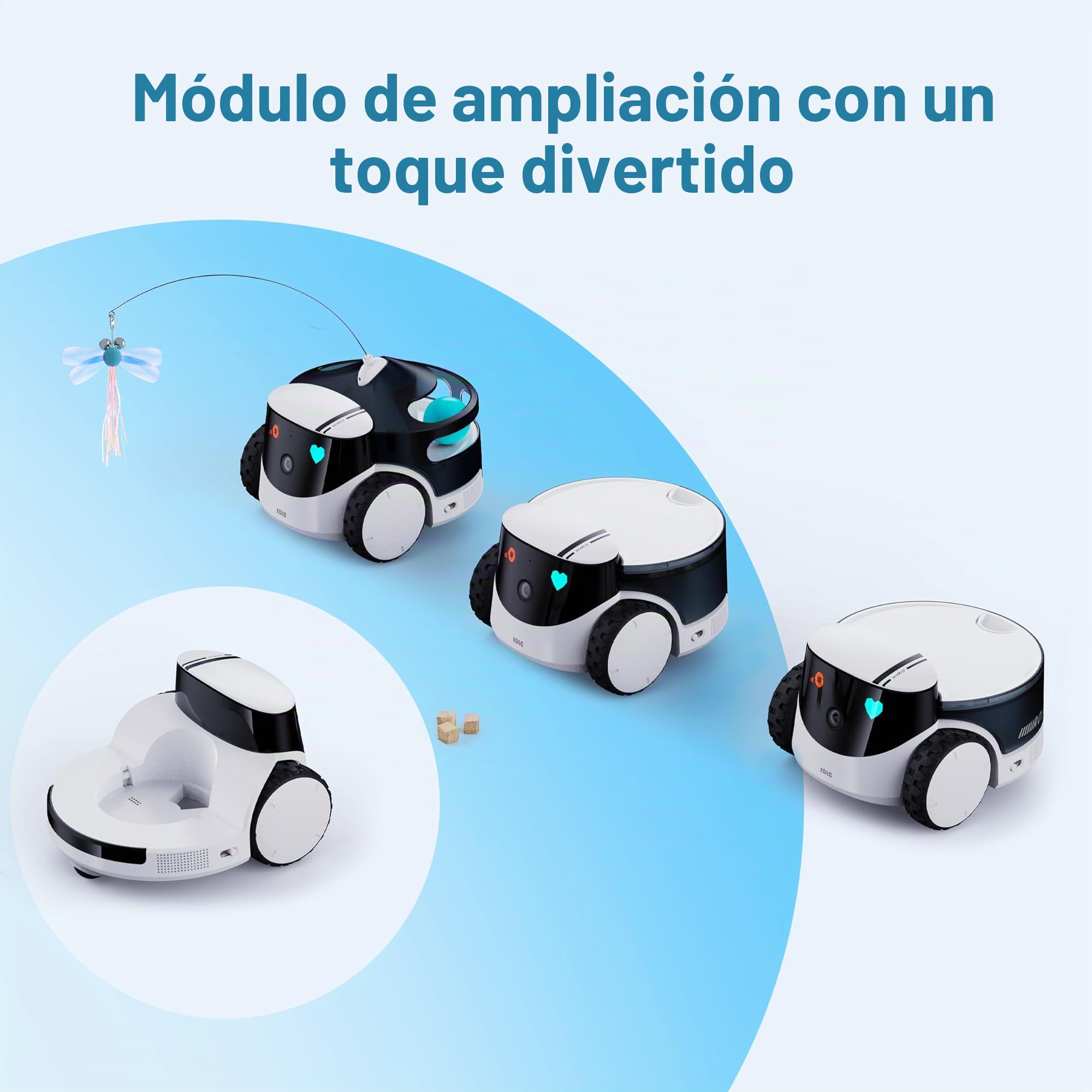 Enabot EBO ROLA Módulo Interactivo para Cámara PetPal: Bolas Rodantes, Cuello y Control Remoto de Aplicaciones para Gatos - Compatible Con Robot Inteligente ROLA