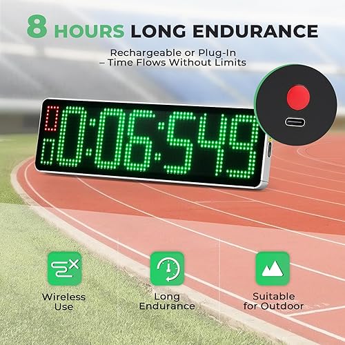 Miniatura 7 de Temporizador láser inalámbrico alimentado para sprints con soporte alto, sistema de temporizador de sprint láser, reloj de carrera con trípode para
