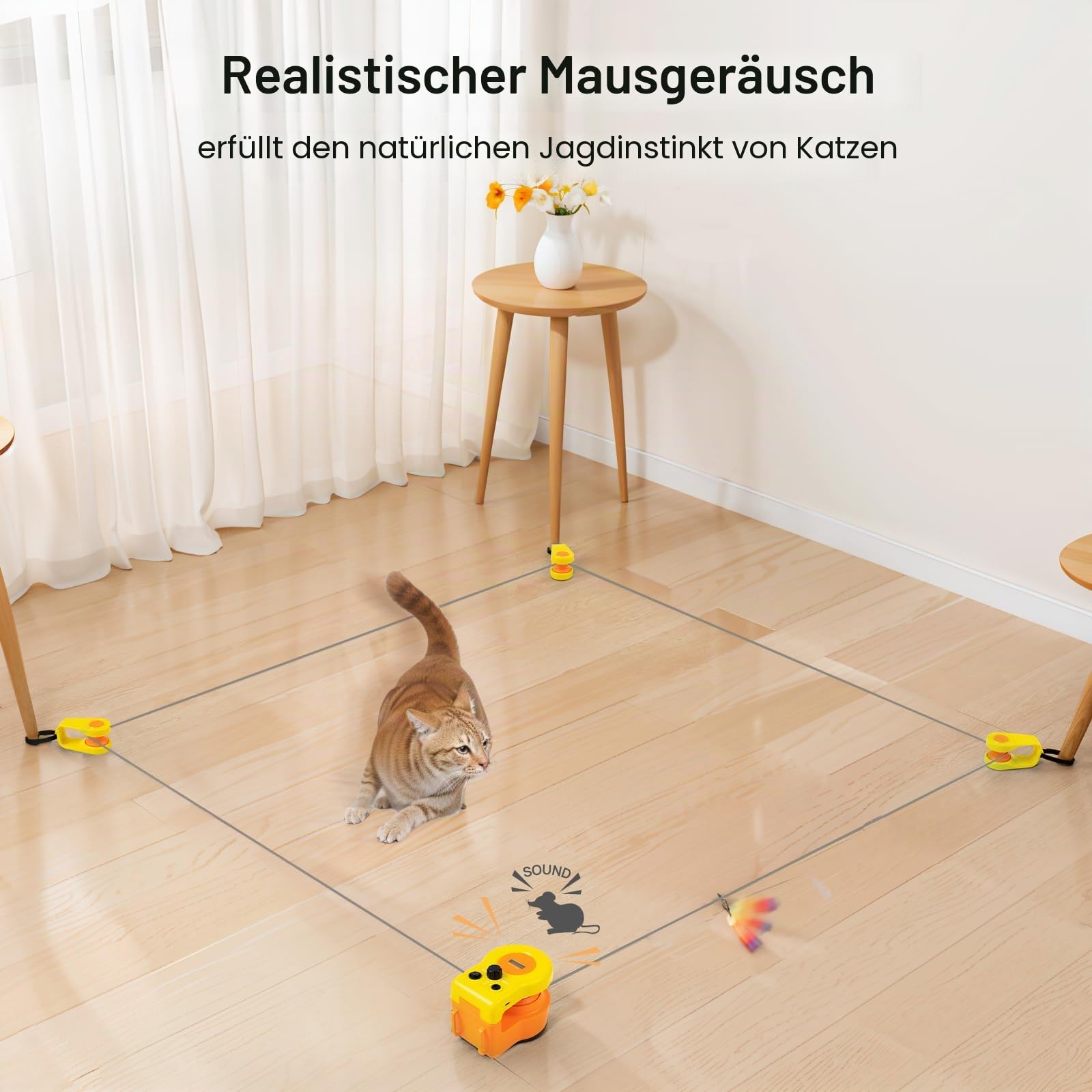 Katzenspielzeug für Hauskatzen, Laufband, automatisch/ferngesteuertes Katzenspielzeug, einstellbare Geschwindigkeit, simuliertes Katzenjagdspielzeug, Edition