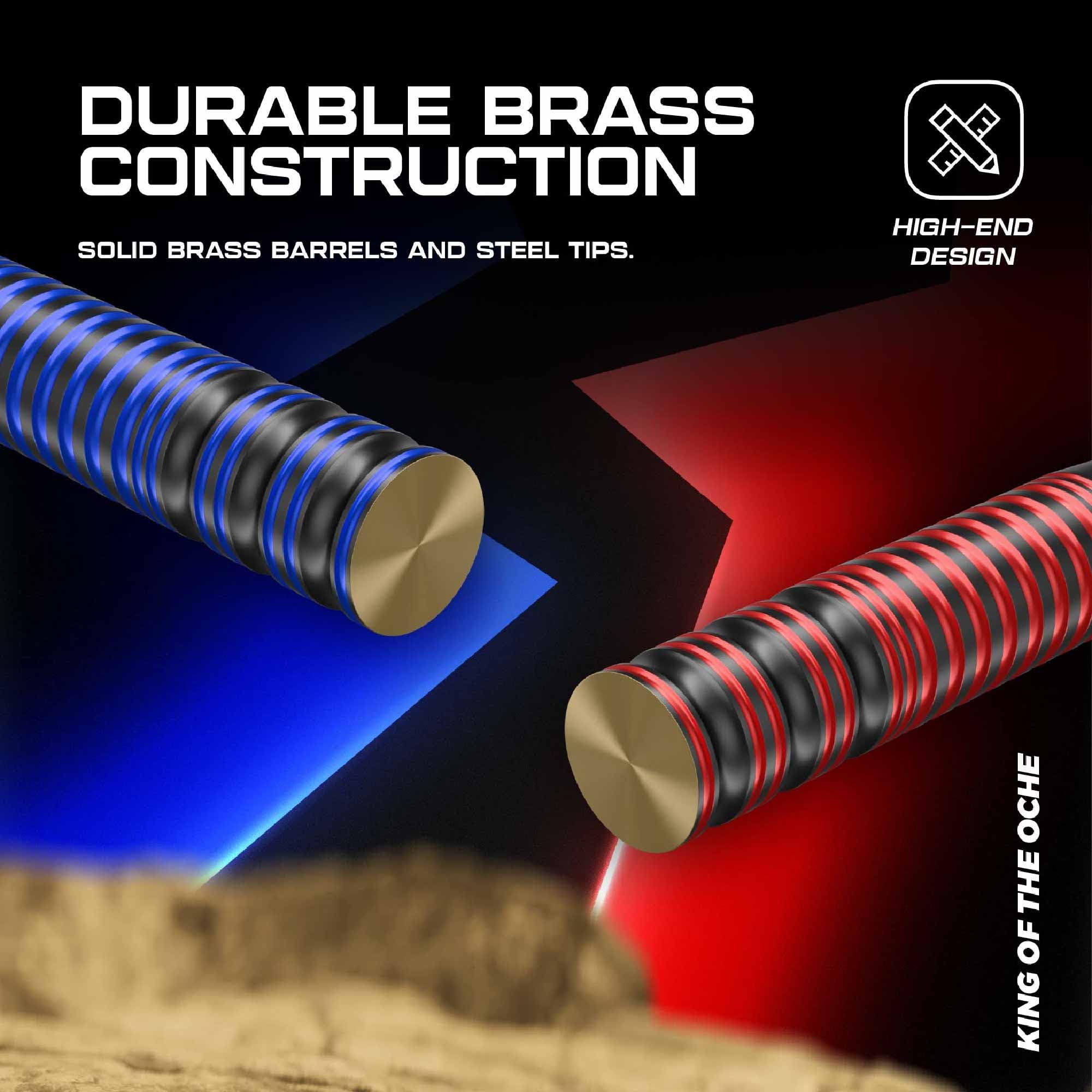 KOTO – Freccette Dual Force in Ottone 20g, Set Completo da 6 Pezzi con 2 Custodie, Perfetto per Principianti, Set di Freccette con Accessori