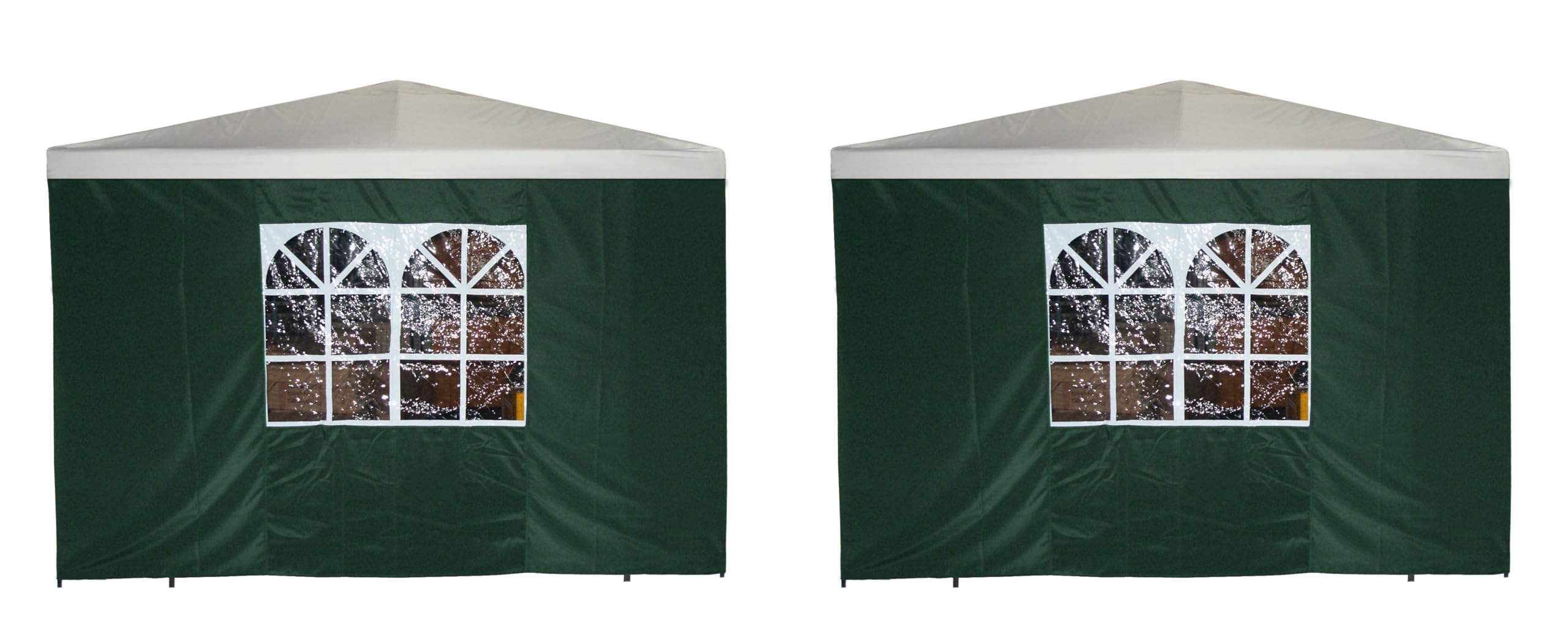 DEGAMO Seitenteil für Pavillon 3x3 Meter mit Fenster, grün, 2 STÜCK