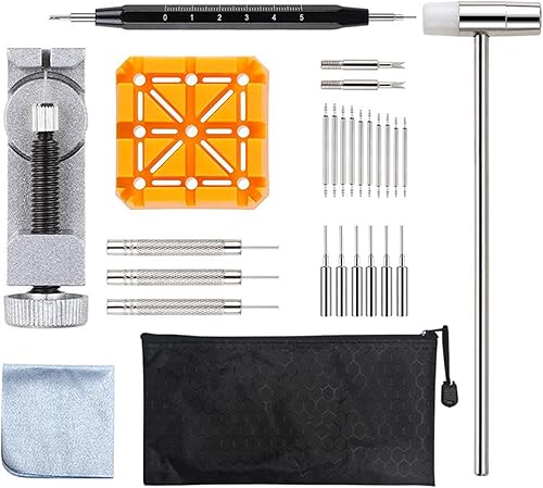 Herramienta de reparación de pasadores de correa de reloj, kit 59 en 1 con 6 puntas adicionales de repuesto, 30 pasadores de chaveta, juego de