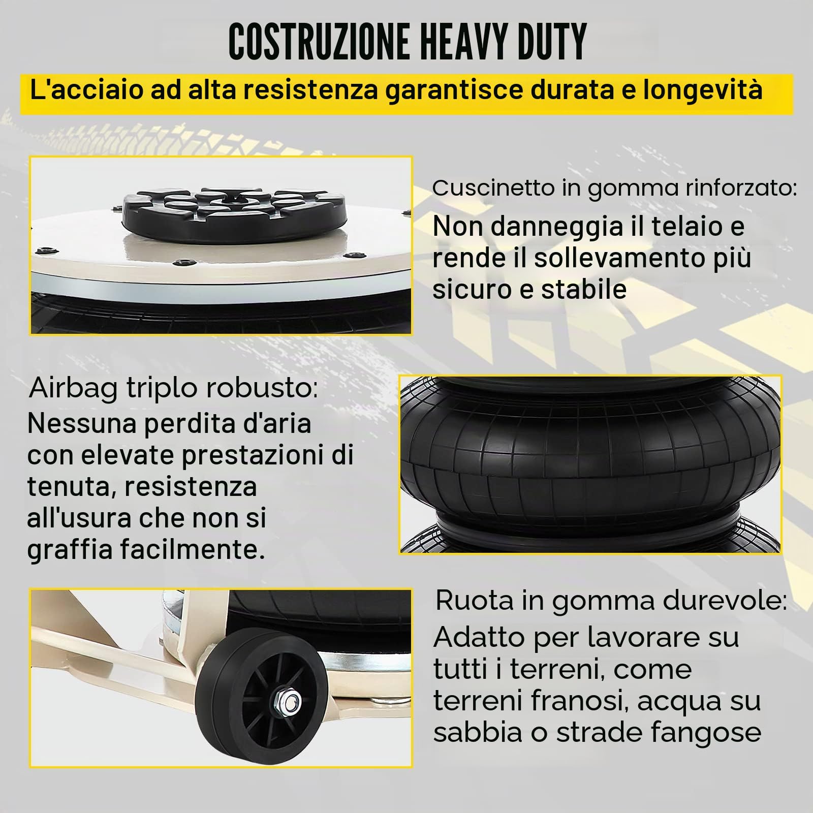 VEVOR 5T Cric Pneumatico ad Aria Cric Martinetto Pneumatico in Acciaio Air Jack Veloce per Sollevare L'auto