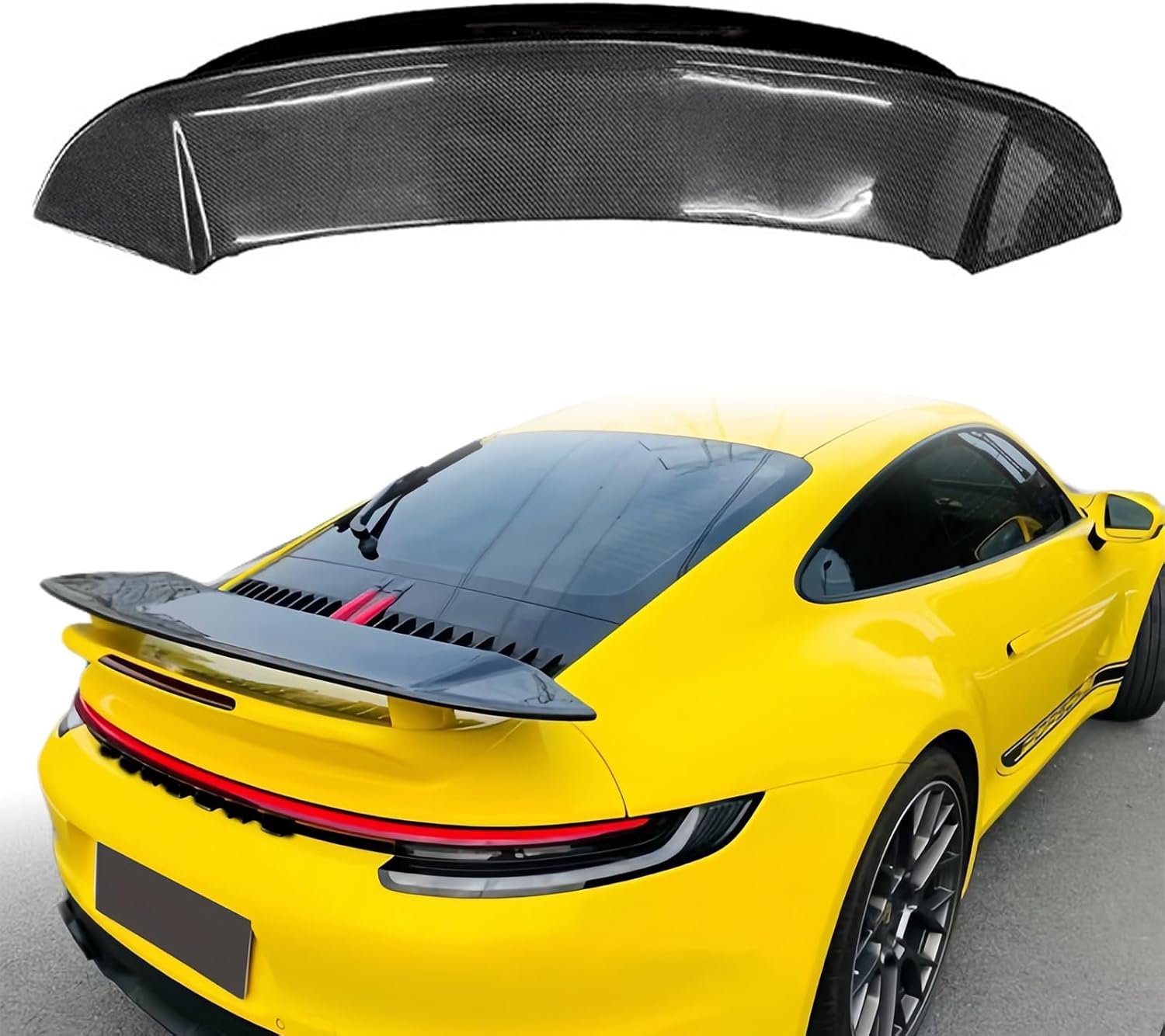 Carbon Fiber Rear Wing Spoiler Compatible with Porsche 911 992 Turbos 2020-2025 Rear Trunk Lip Spoiler Wing Vehicle Body Styling Kit