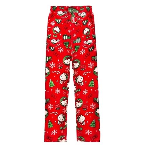 Kawaii Halloween Pajamas Pants Halloween Cat Pajamas Flannel Sleep Pajama Pants Cartoon Anime Pajama for Women Men
