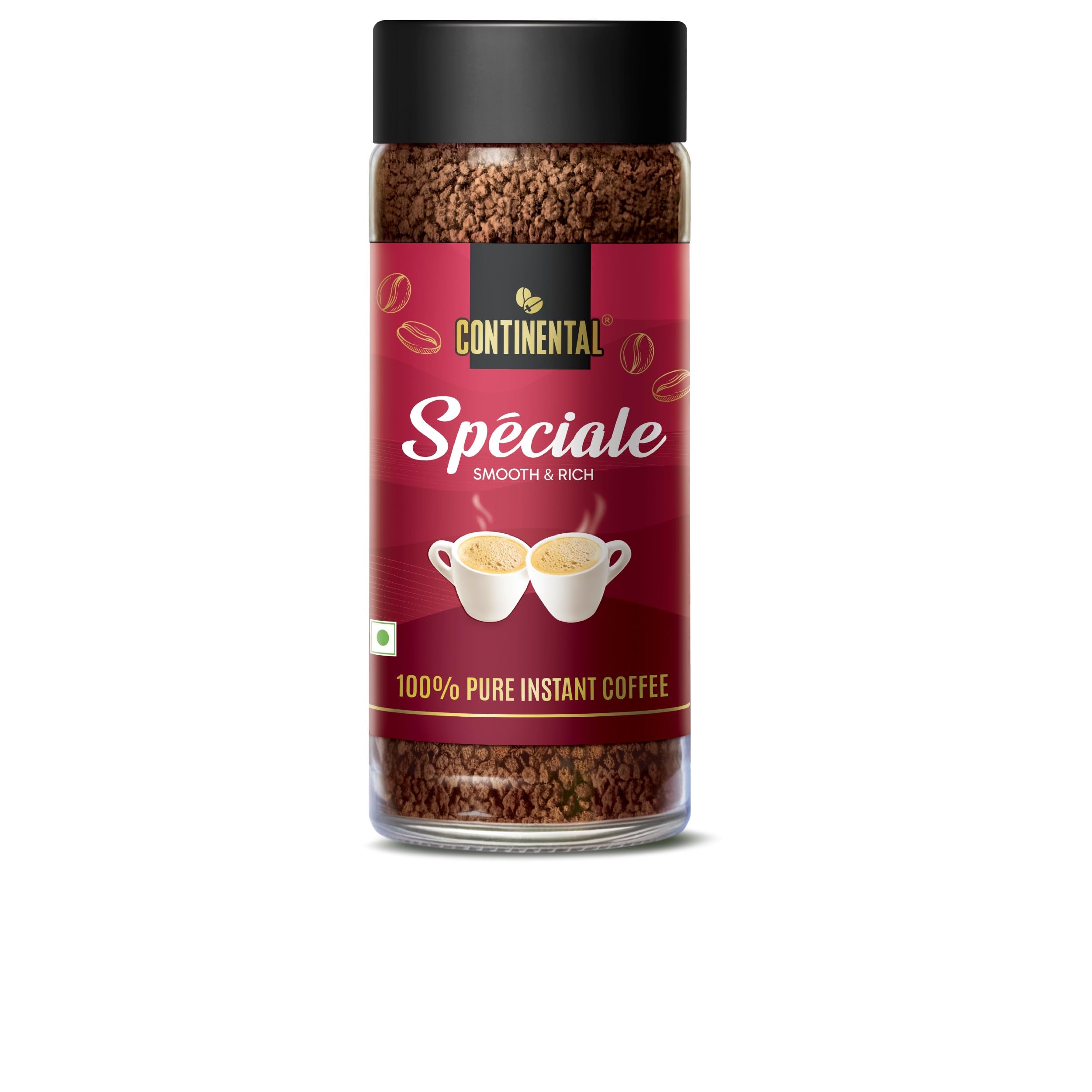 Continental Speciale Instant Coffee | Premium Arabica Blend | 100% Pure Coffee | Smooth & Rich Instant Coffee | Medium Roast | No Added Flavors | 100g Jar | Best for Hot & Cold Coffee