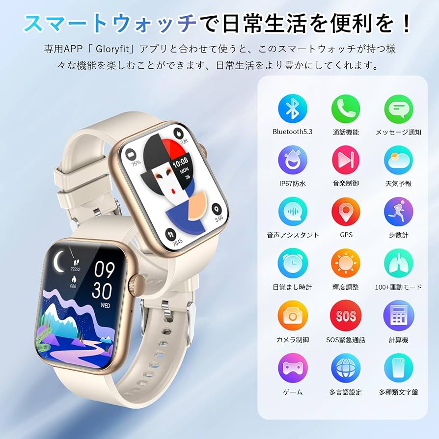 Amazon | スマートウォッチ iPhone対応【2024年新発想】Onefun