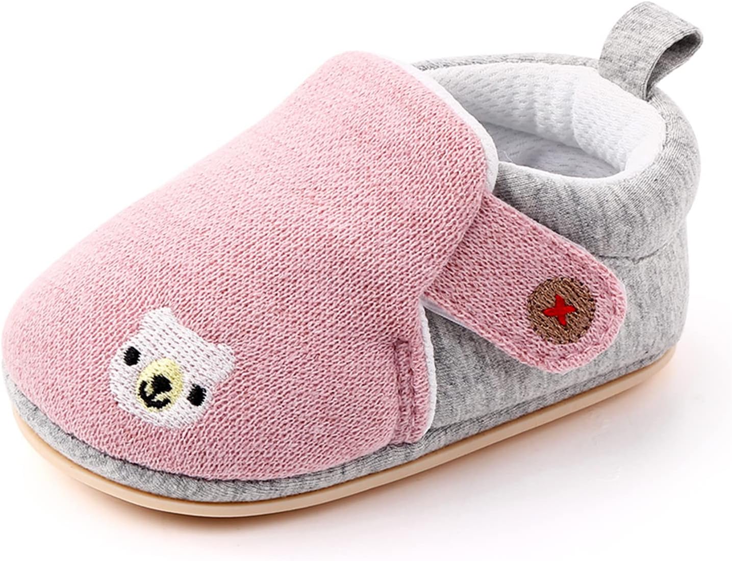 Baby Boys Girls First Walking Shoes Toddler Knit Cartoon House Slippers Lightweight Infant Sneakers Non-Slip