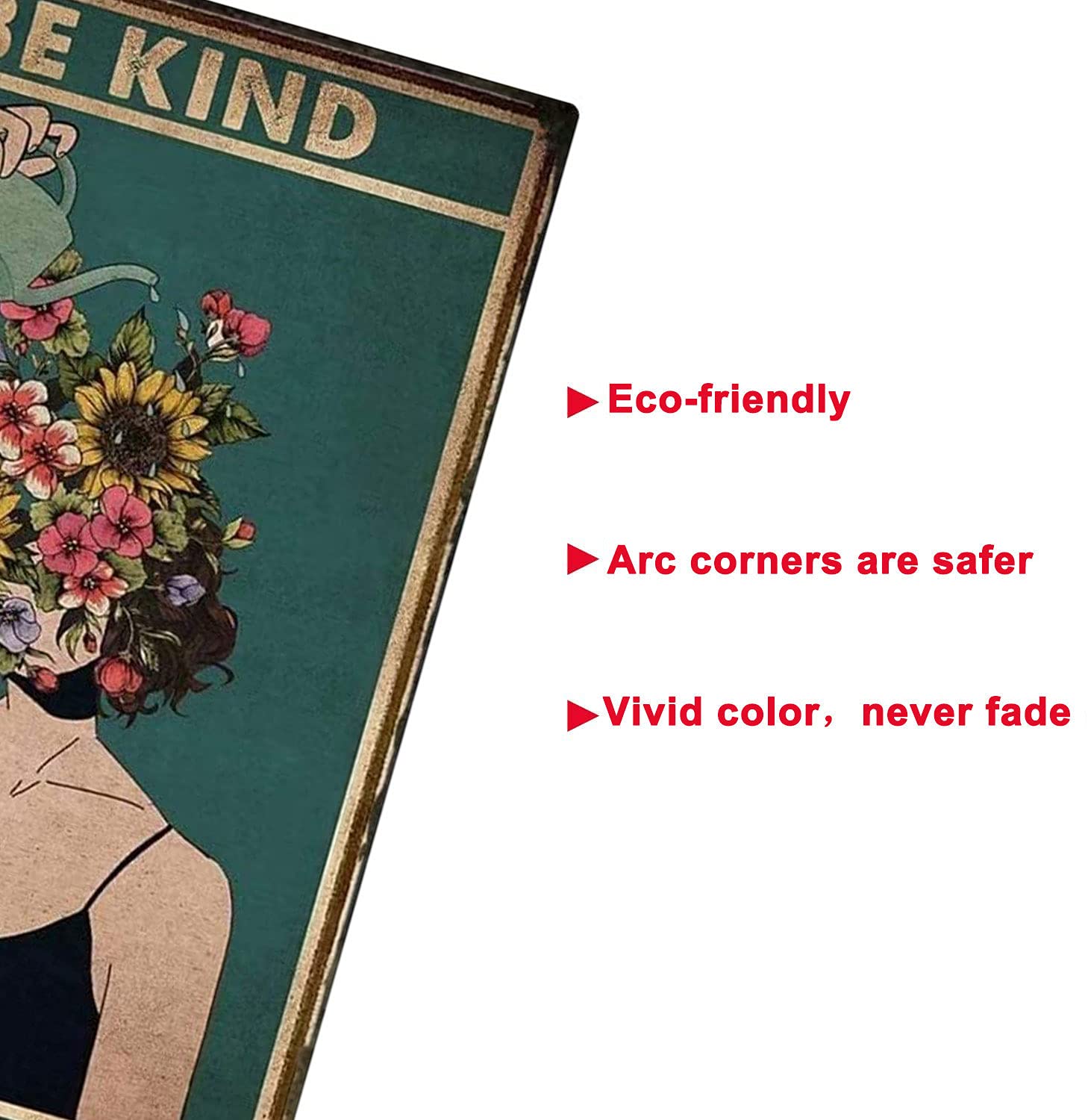 Targa in metallo con scritta Be Kind To Your Mind, divertente e