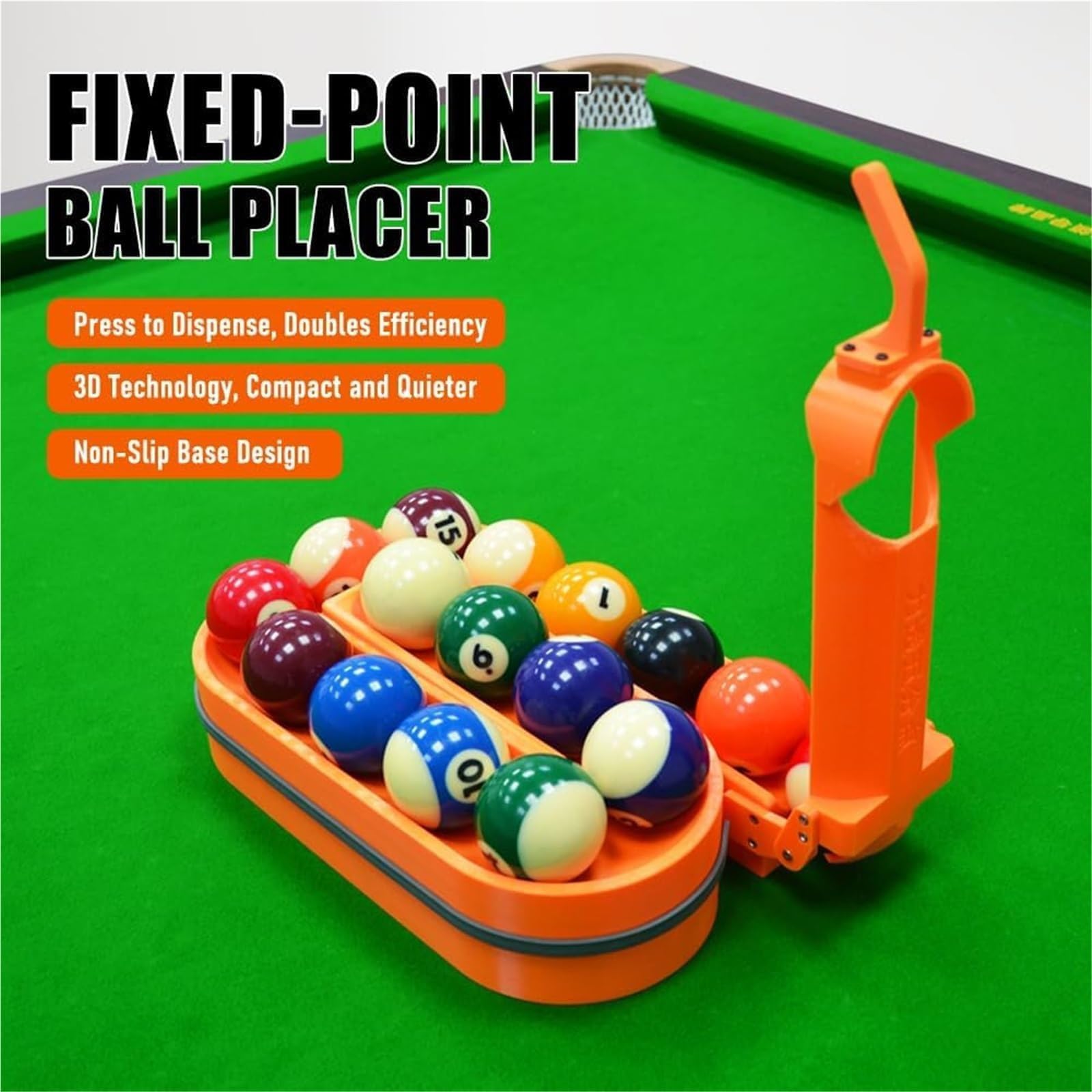 Juego de bolas de billar impreso en 3D, estante de entrenamiento de billar para juego de precisión, capacidad para 15 pelotas, diseño desmontable, ideal para jugadores de piscina y uso en clubes