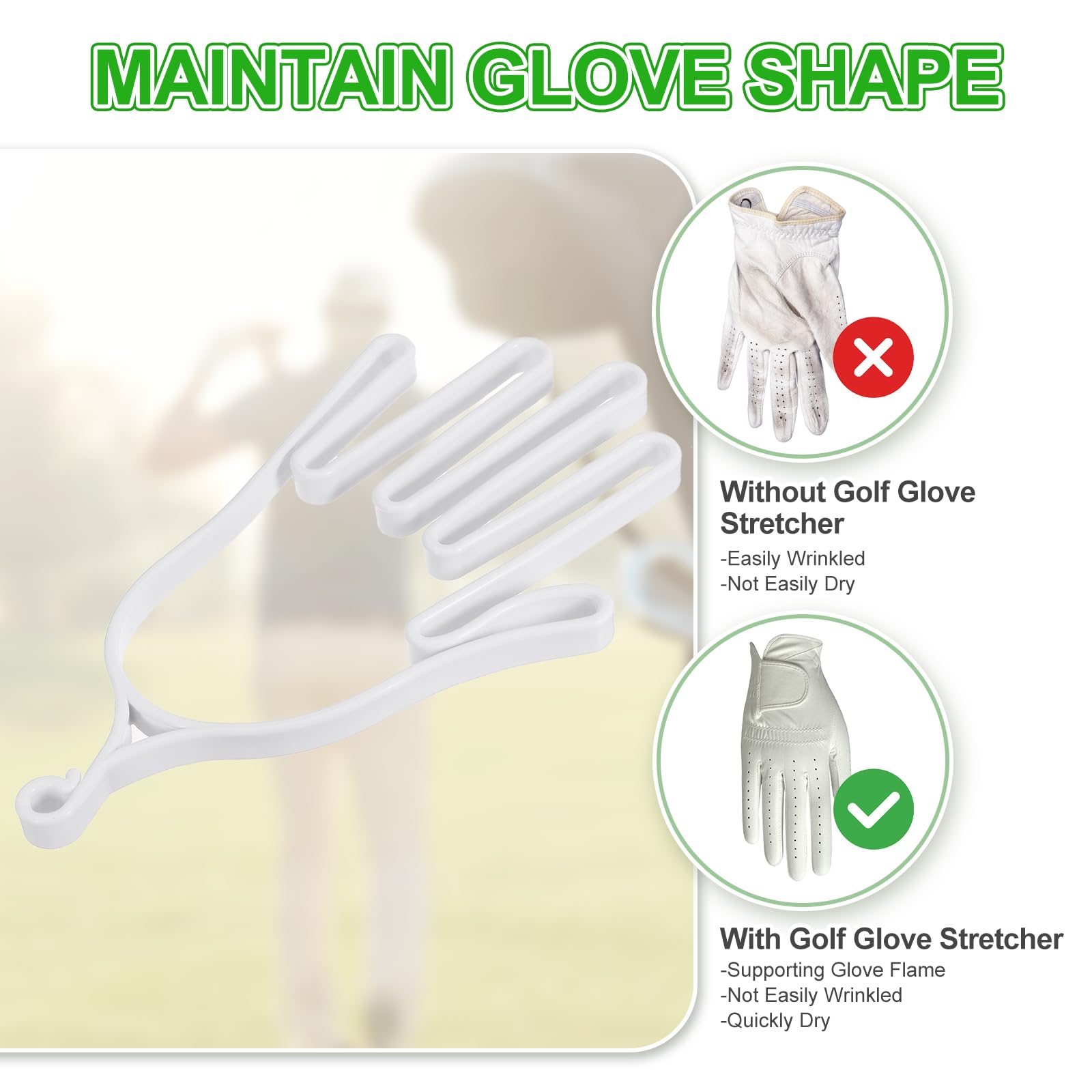 PATIKIL Barella per guanti da golf, supporto in plastica per appendere i guanti da golf, supporto per stendibiancheria con ganci per appendere
