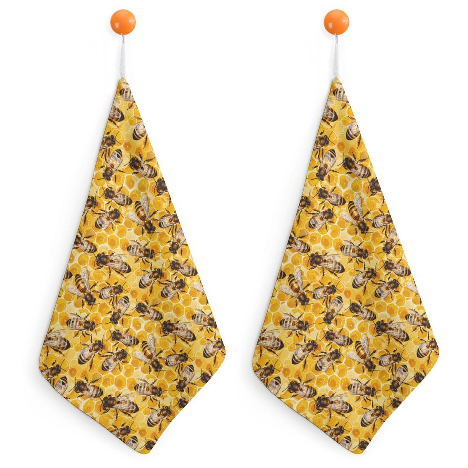 CGSBNGHA Ho-neys-Bees Hive Hand Towel Hanging Face Towels Cleaning Cloths Handkerchief for Bathroom Kitchen