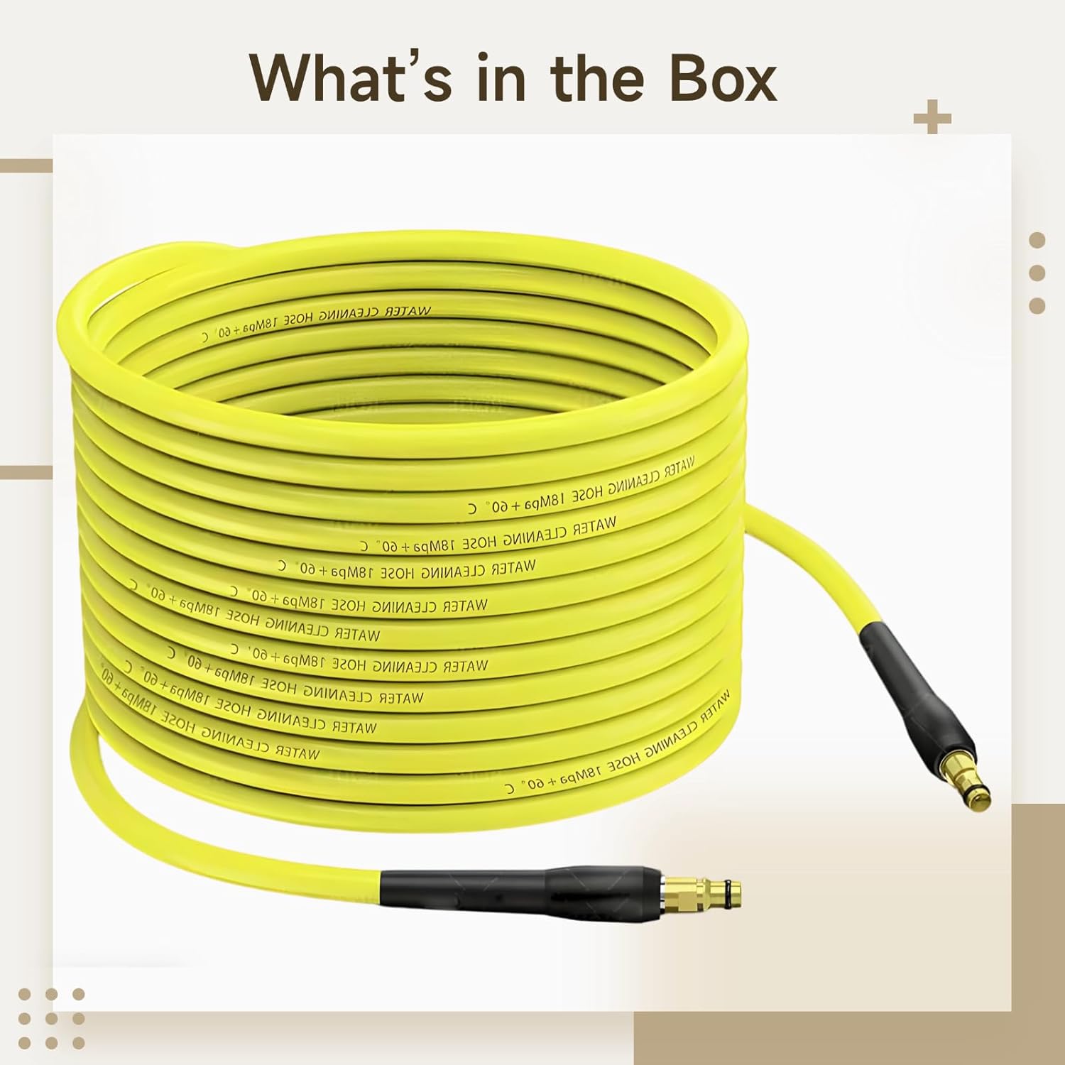 Bosreroy 26 Ft Pressure Washer Hose, Replacement For K2-K7, 2610 Psi, M22, Yellow