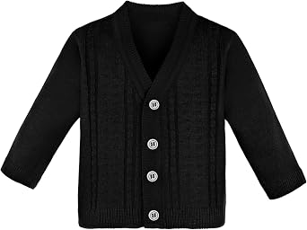 Lilax Baby Boy Cable-Knit Basic Knit Cardigan Sweater