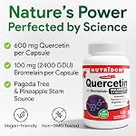 Nutridom Quercetin 600mg + Bromelain 100mg (2400 GDU) – Immune & Inflammation Support Supplement | Vegan, Non-GMO, Gluten-Free | 120 Capsules | 60-Day Supply