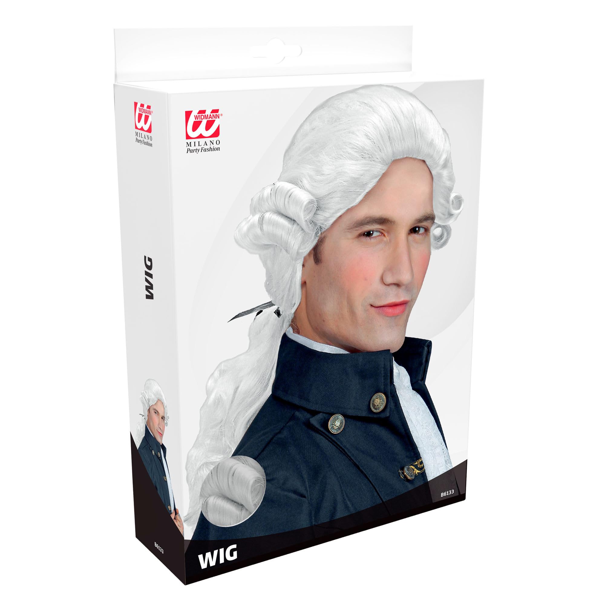 W WIDMANN MILANO Party Fashion - Peruka Duke Donatien, włosy syntetyczne, warkocz, barok, szlachetność