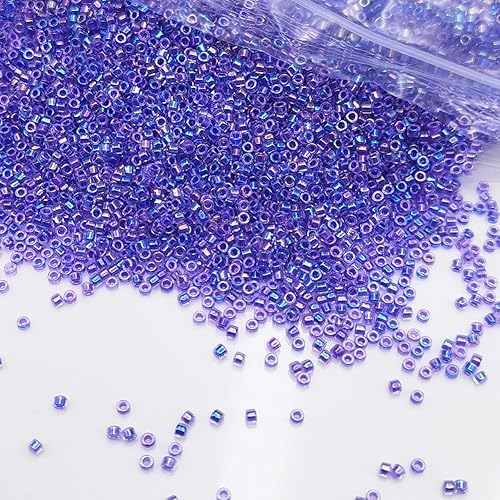 Vista 43 de INSPIRELLE Uniforme - Cuentas cilíndricas de 4.23 oz de 12/0 (0.079 in) para la fabricación de joyas artesanales, 24 colores teñidos opacos mate 22x