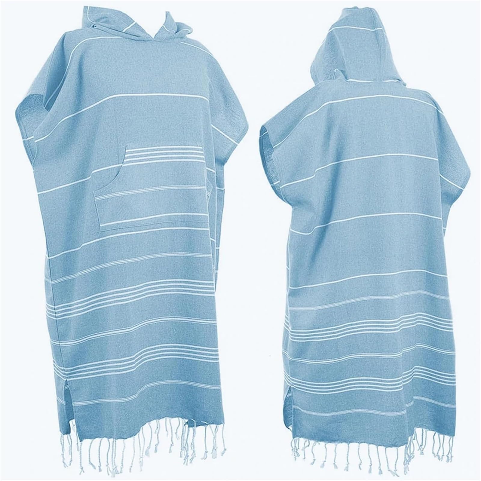 Poncho da surf con cappuccio, 120x90 cm, for uomo e donna, for nuotare, spiaggia, viaggi, asciugatura rapida, accappatoio, mantello, asciugamano bagno Poncho da Spiaggia(Light grey)